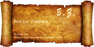 Boris Zdenka névjegykártya